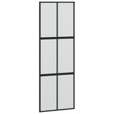 Vidaxl rutscht Dier 76x205 cm häertege Glas an Aluminium schwaarz