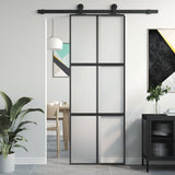 Vidaxx Schiebetür 76x205 cm Hartglas und Aluminium schwarz
