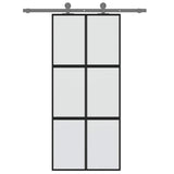 VidaXL Schiebetür 90x205 cm gehärtetes Glas und Aluminium schwarz