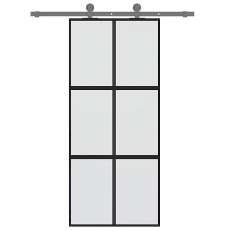 VidaXL Schiebetür 90x205 cm gehärtetes Glas und Aluminium schwarz