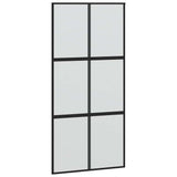 VidaXL Schiebetür 102,5x205 cm gehärtetes Glas und Aluminium schwarz