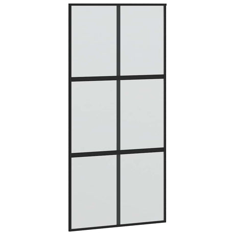 VidaXL Schiebetür 102,5x205 cm gehärtetes Glas und Aluminium schwarz