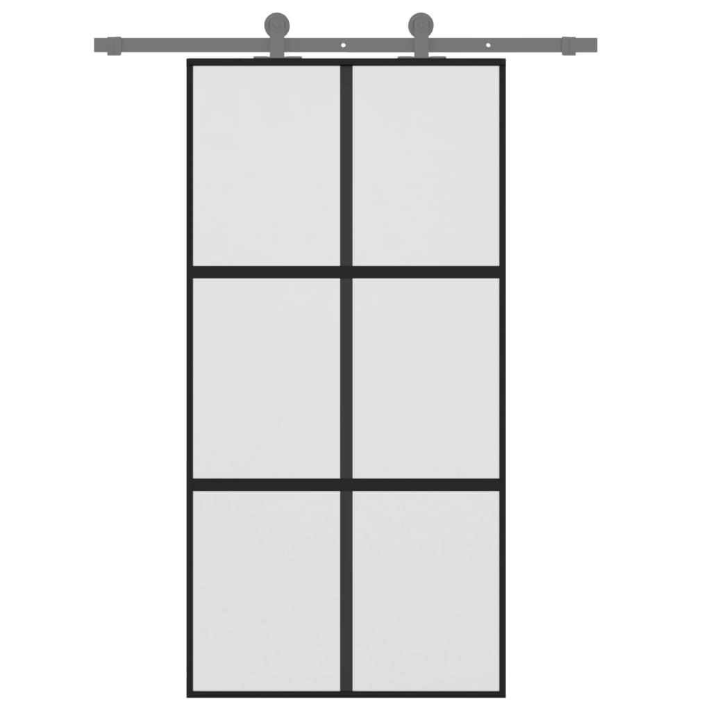 VidaXL sliding door 102.5x205 cm hardened glass and aluminum black