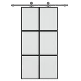 VidaXL Schuifdeur 102,5x205 cm gehard glas en aluminium zwart