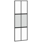 Vidaxl rutscht Dier 76x205 cm häertege Glas an Aluminium schwaarz