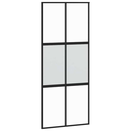 Vidaxx Schiebetür 90x205 cm Hartglas und Aluminium schwarz