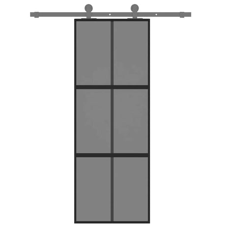 VidaXL Schiebetür 76x205 cm gehärtetes Glas und Aluminium schwarz