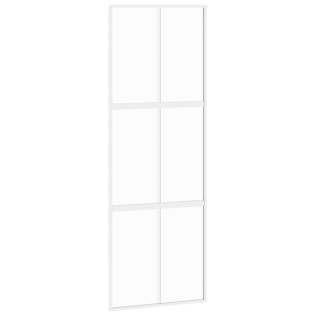 Vidaxl skjutdörr 76x205 cm härdat glas och aluminiumvitt