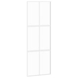 Vidaxl Schiebetür 76x205 cm gehärtetes Glas und Aluminium weiß