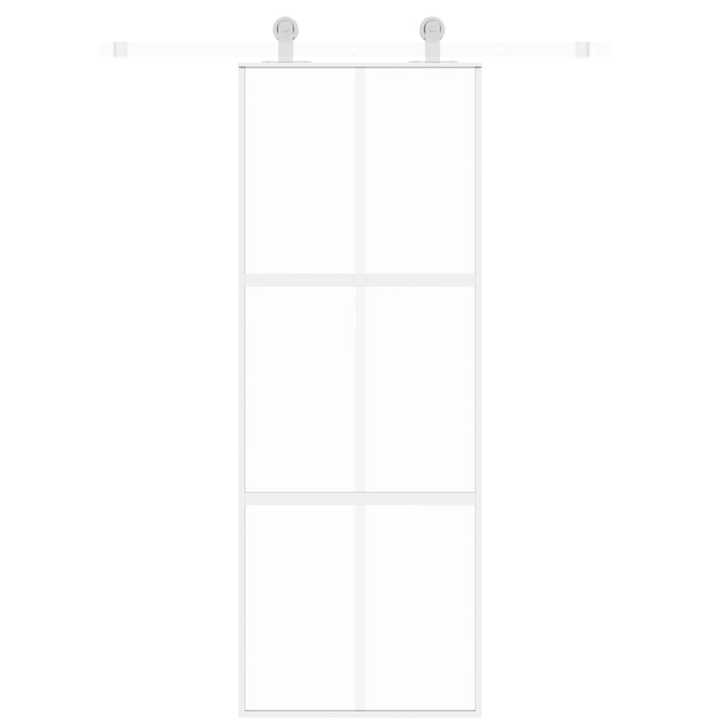 Vidaxx Schiebetür 76x205 cm Hartglas und Aluminium weiß