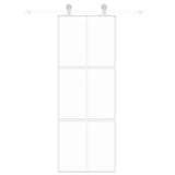 Vidaxx Schiebetür 76x205 cm Hartglas und Aluminium weiß