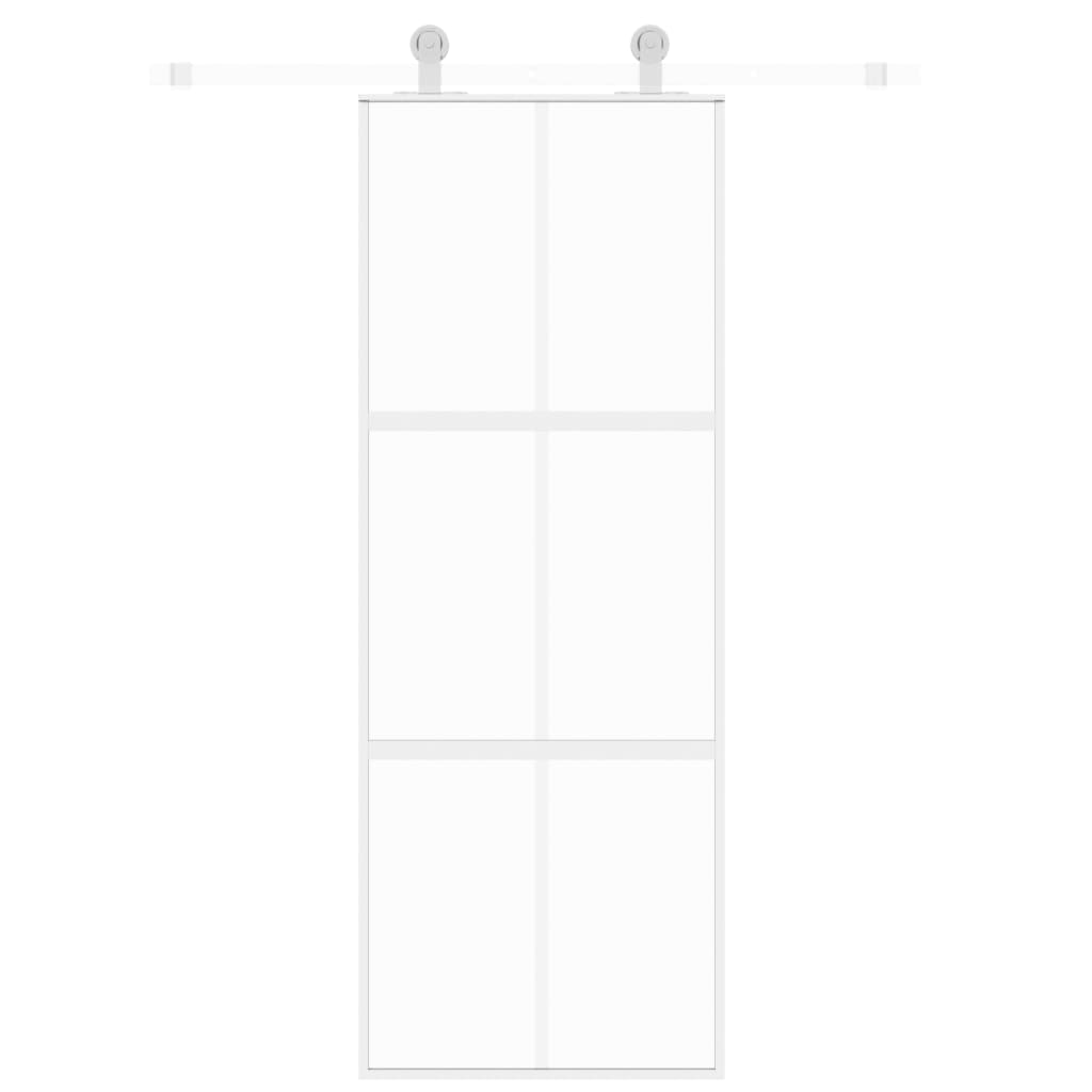 Vidaxl rutscht Dier 76x205 cm Häertege Glas an Aluminiumwäiss