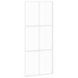 Vidaxx Schiebetür 90x205 cm Hartglas und Aluminium weiß