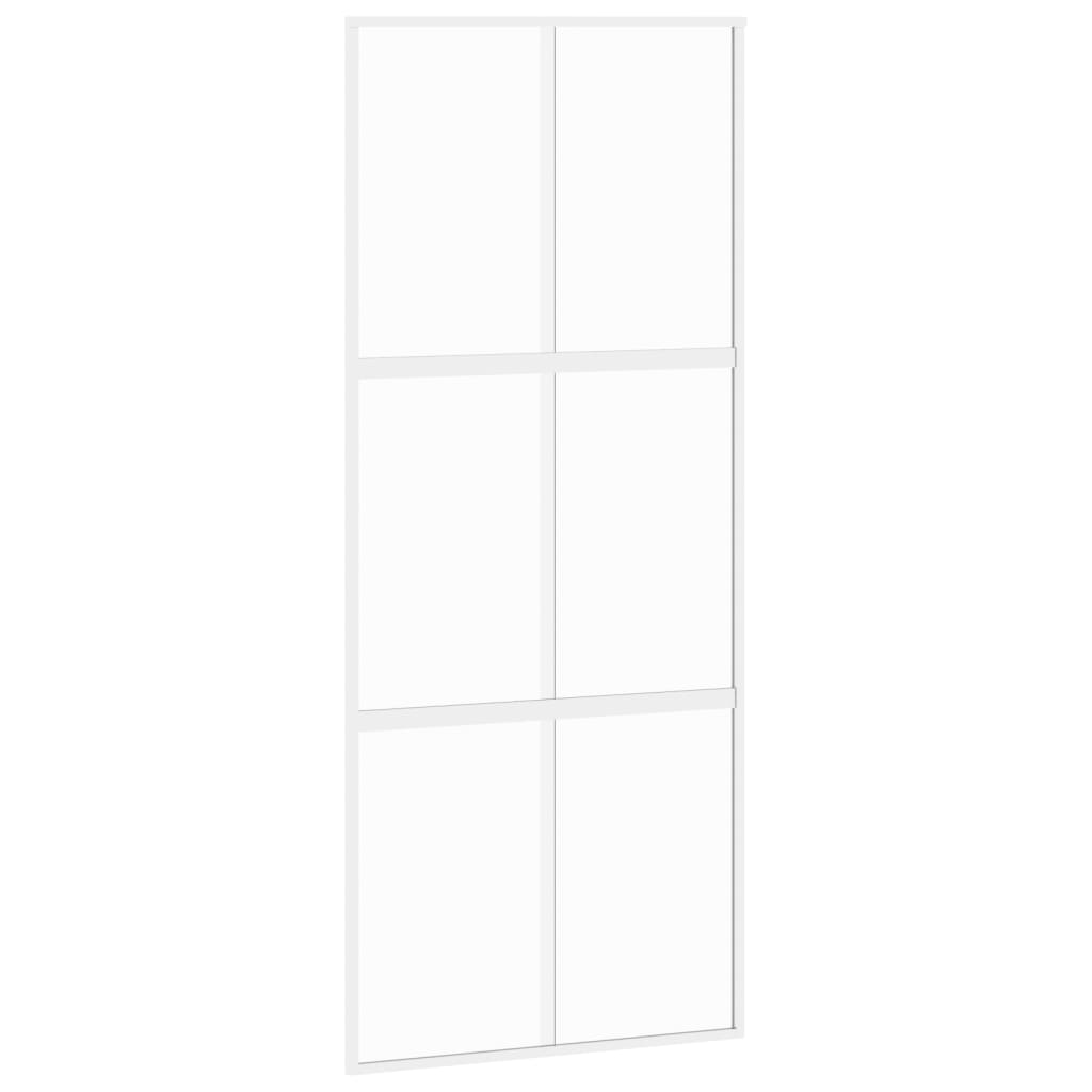 Vidaxl Schiebetür 90x205 cm gehärtetes Glas und Aluminium weiß