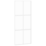 Vidaxl Porte coulissante 90x205 cm Verre durcie et aluminium blanc