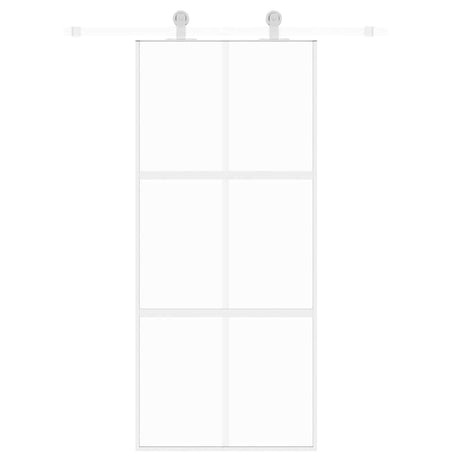 Vidaxx Schiebetür 90x205 cm Hartglas und Aluminium weiß