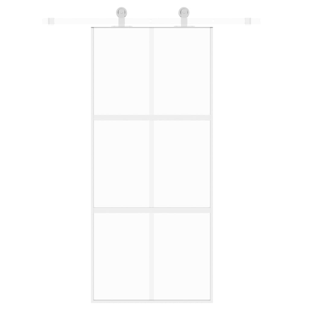 Vidaxl Porte coulissante 90x205 cm Verre durcie et aluminium blanc