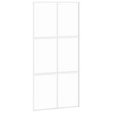 Vidaxx Schiebetür 102,5x205 cm Hartglas und Aluminium weiß