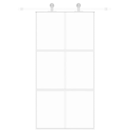 Vidaxx Schiebetür 102,5x205 cm Hartglas und Aluminium weiß