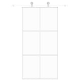 Vidaxl Porte coulissante 102.5x205 cm Verre durcie et aluminium blanc