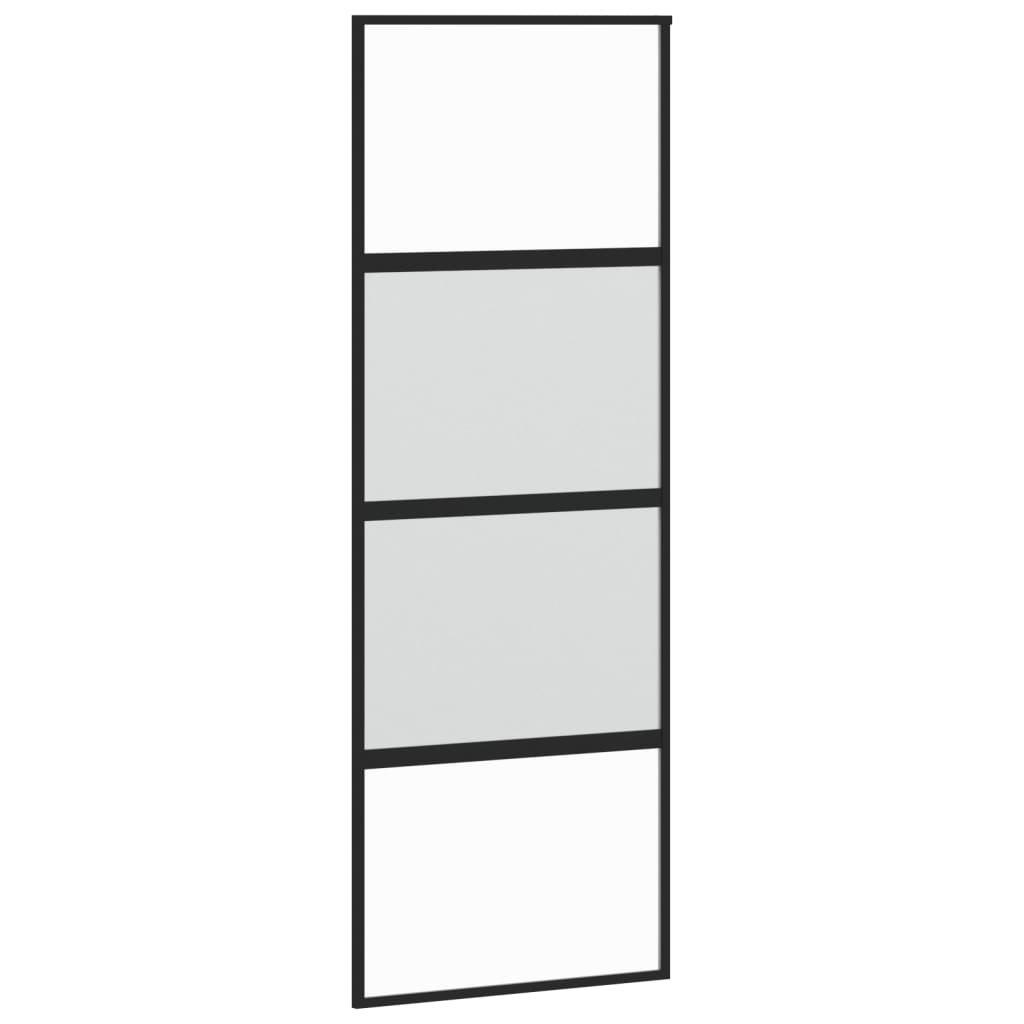 Vidaxl Schiebetür 76x205 cm gehärtetes Glas und Aluminiumschwarz