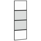 Vidaxl Schiebetür 76x205 cm gehärtetes Glas und Aluminiumschwarz