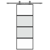 Vidaxx Schiebetür 76x205 cm Hartglas und Aluminium schwarz