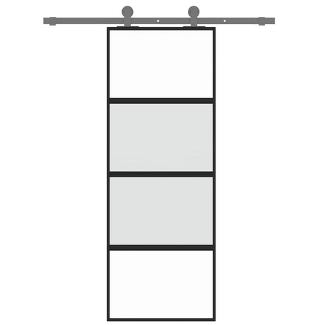 Vidaxx Schiebetür 76x205 cm Hartglas und Aluminium schwarz