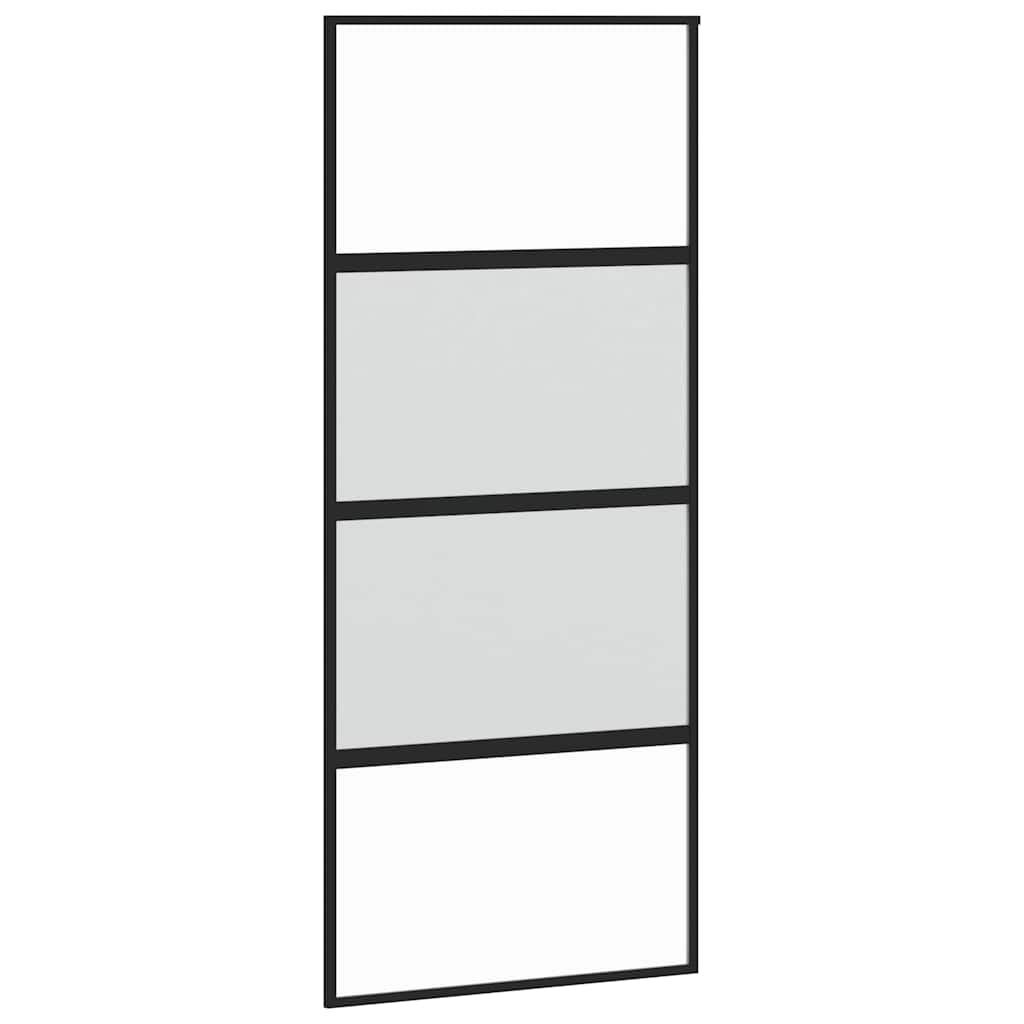 Vidaxx Schiebetür 90x205 cm Hartglas und Aluminium schwarz