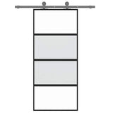 Vidaxx Schiebetür 90x205 cm Hartglas und Aluminium schwarz