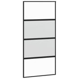 VidaXL Schiebetür 102,5x205 cm gehärtetes Glas und Aluminium schwarz