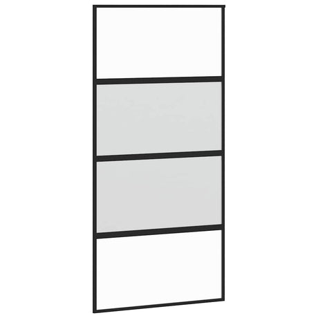 VidaXL Schiebetür 102,5x205 cm gehärtetes Glas und Aluminium schwarz