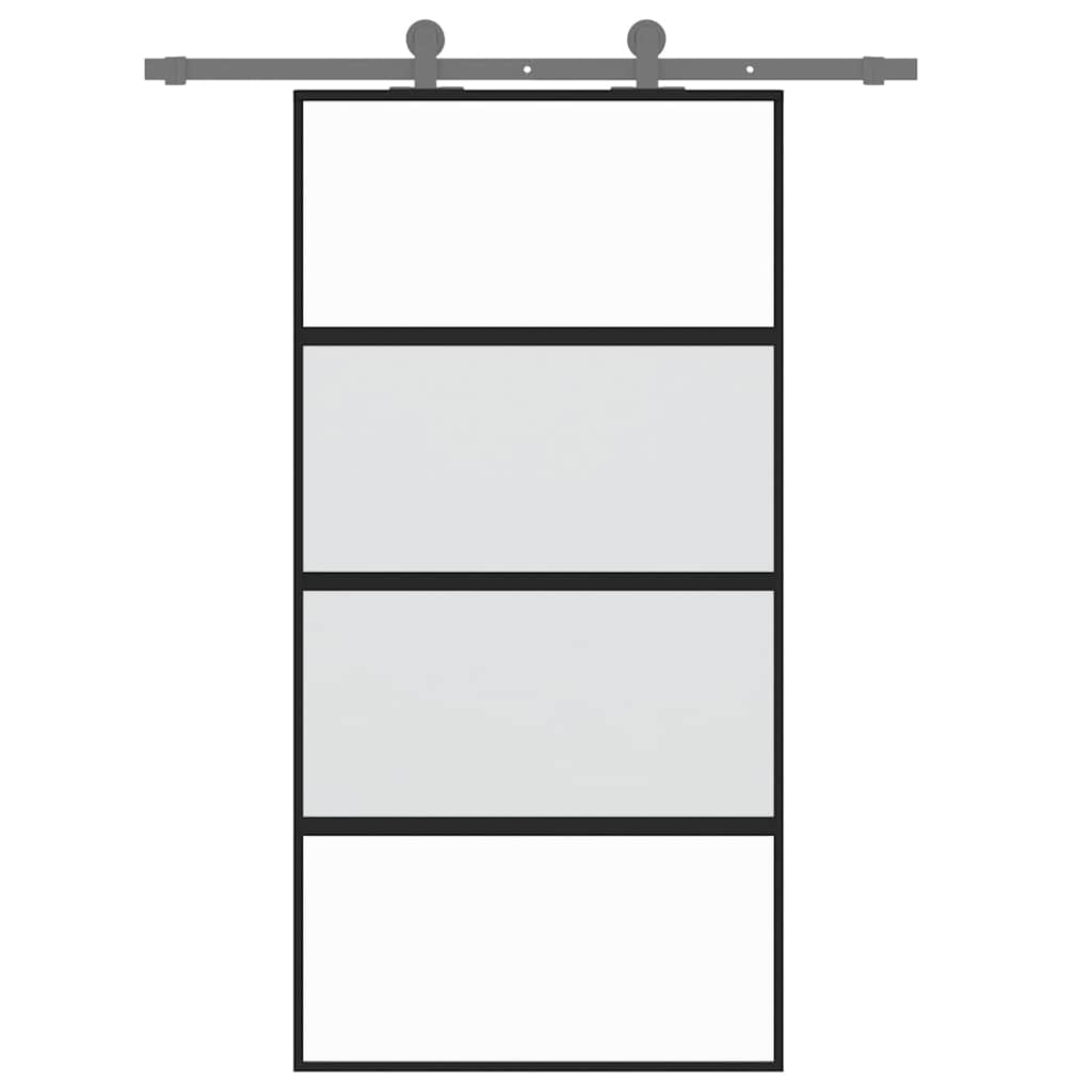 VidaXL Schiebetür 102,5x205 cm gehärtetes Glas und Aluminium schwarz