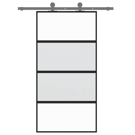 VidaXL Schiebetür 102,5x205 cm gehärtetes Glas und Aluminium schwarz
