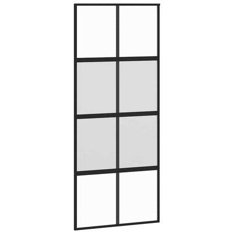 Vidaxx Schiebetür 90x205 cm Hartglas und Aluminium schwarz