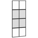 Vidaxl sliding door 90x205 cm hardened glass and aluminum black