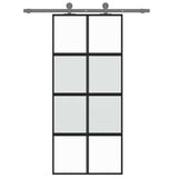 Vidaxx Schiebetür 90x205 cm Hartglas und Aluminium schwarz