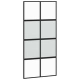 VidaXL Schiebetür 102,5x205 cm gehärtetes Glas und Aluminium schwarz