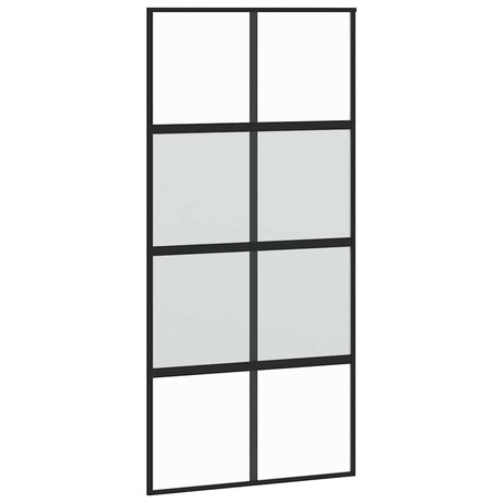 VidaXL Schiebetür 102,5x205 cm gehärtetes Glas und Aluminium schwarz