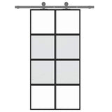 VidaXL Schiebetür 102,5x205 cm gehärtetes Glas und Aluminium schwarz