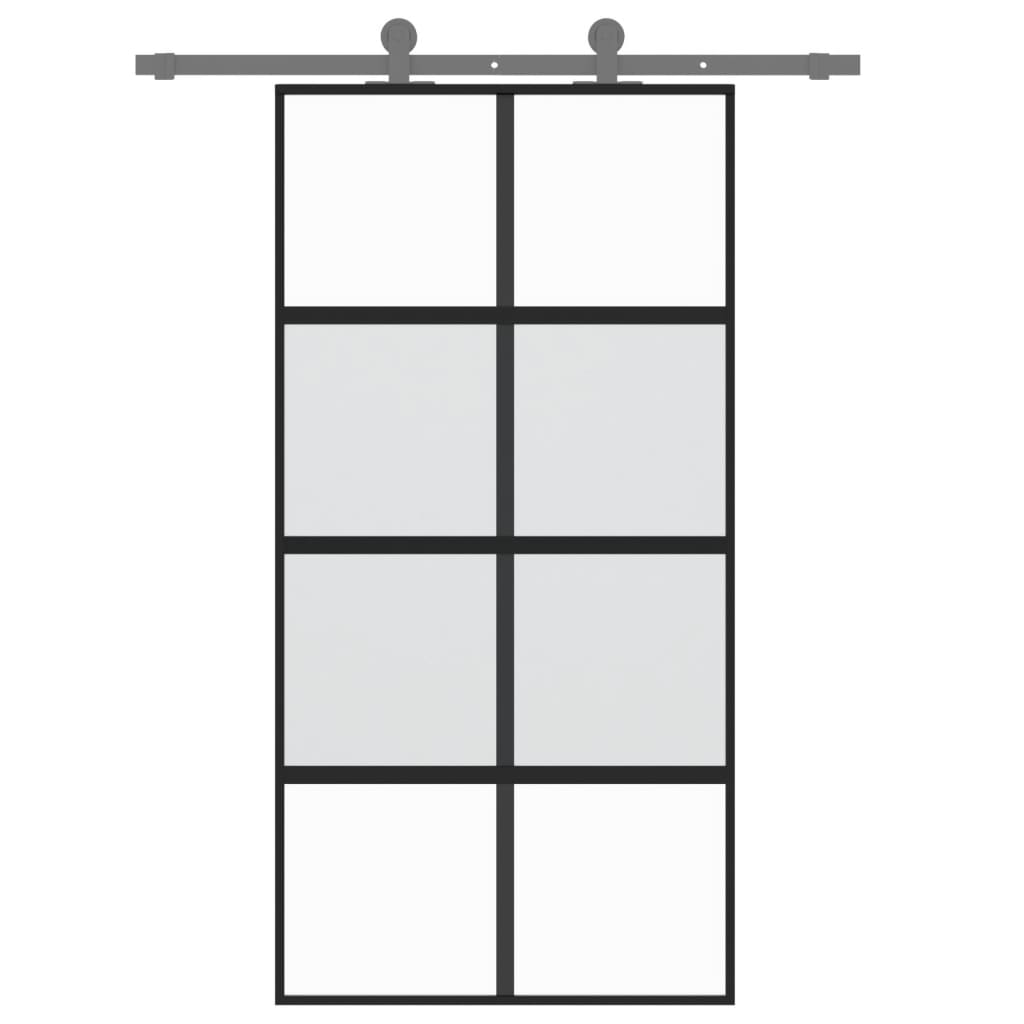 Vidaxl skyvedør 102.5x205 cm herdet glass og aluminiumsvart