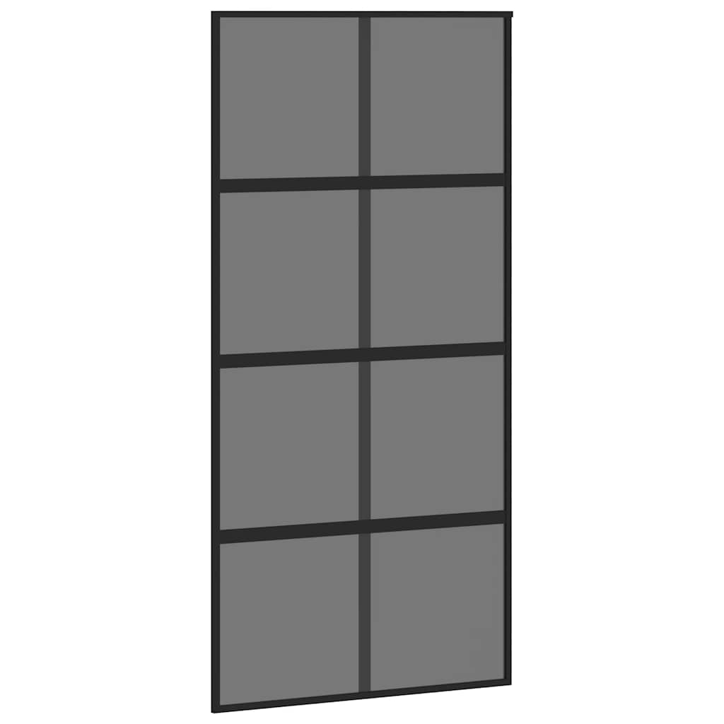 Vidaxx Schiebetür 102,5x205 cm Hartglas und Aluminium schwarz