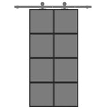 VidaXL sliding door 102.5x205 cm hardened glass and aluminum black