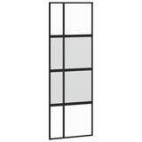 Vidaxl Schiebetür 76x205 cm gehärtetes Glas und Aluminiumschwarz