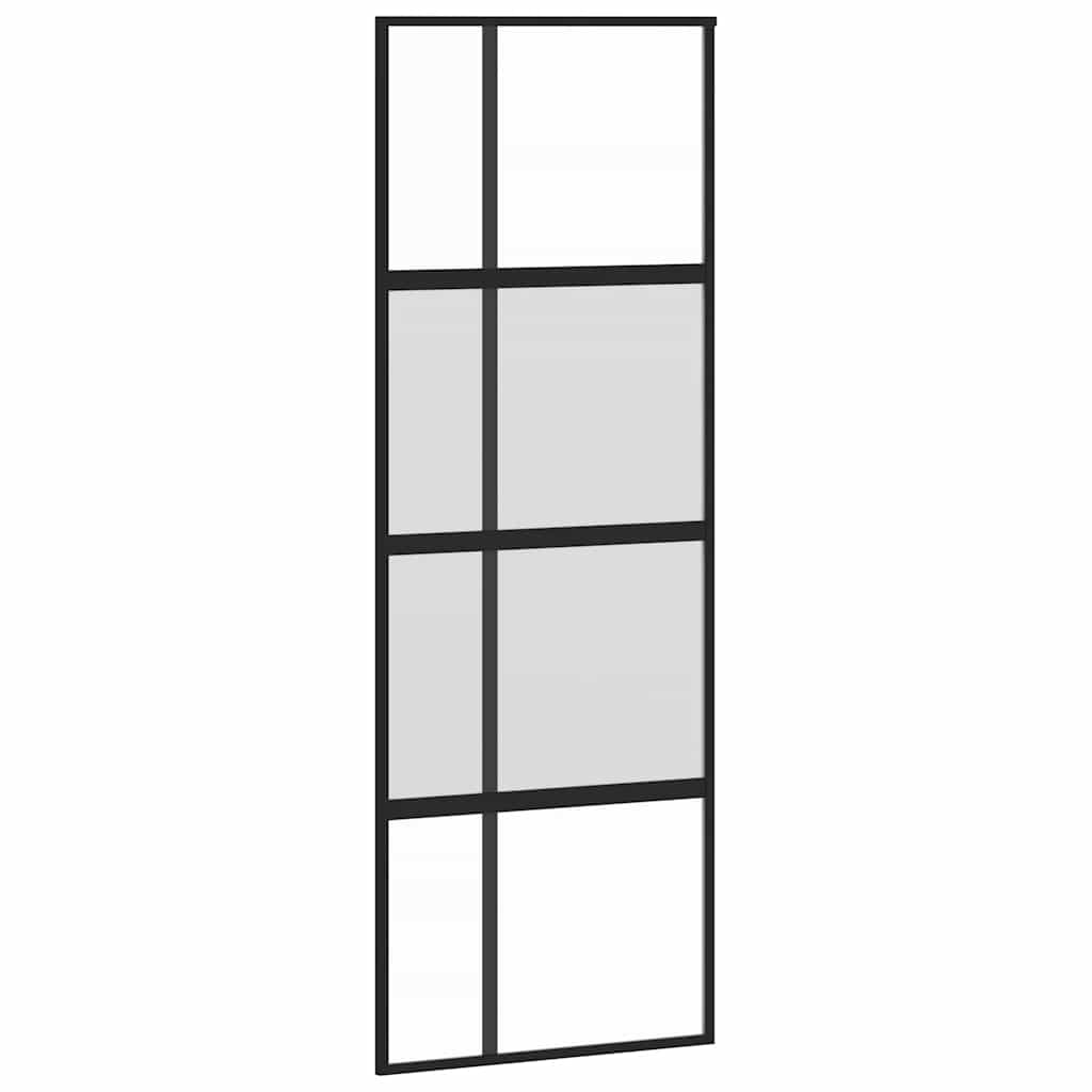Vidaxx Schiebetür 76x205 cm Hartglas und Aluminium schwarz