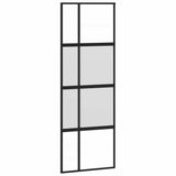 Vidaxx Schiebetür 76x205 cm Hartglas und Aluminium schwarz