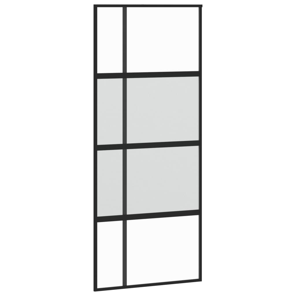 Vidaxl sliding door 90x205 cm hardened glass and aluminum black