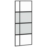 Vidaxx Schiebetür 90x205 cm Hartglas und Aluminium schwarz