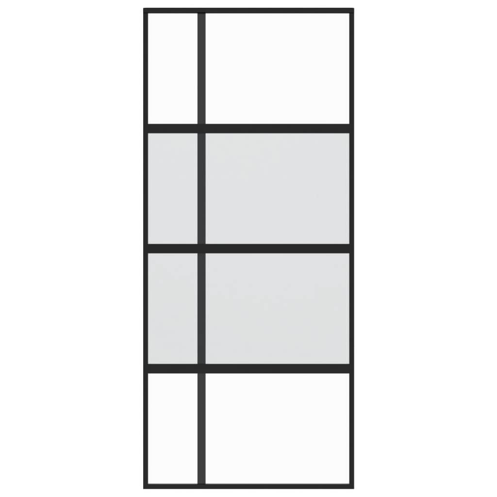 Vidaxl sliding door 90x205 cm hardened glass and aluminum black