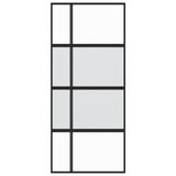 Vidaxl schuifdeur 90x205 cm gehard glas en aluminium zwart